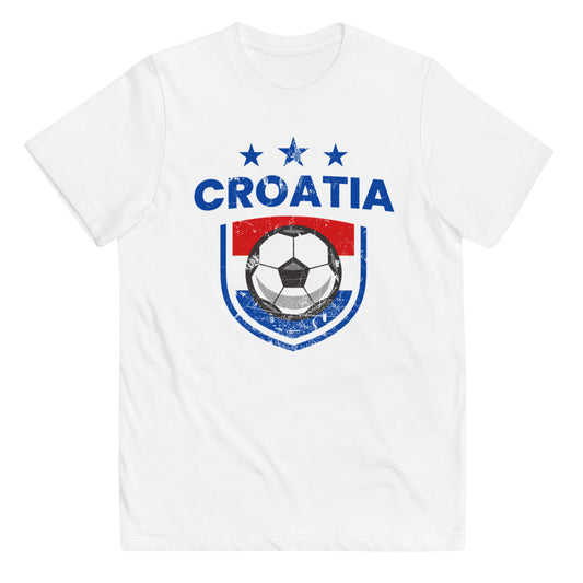 Retro Croatia Soccer Team Football Fan Country Croatian Flag Youth Jersey T-Shirt