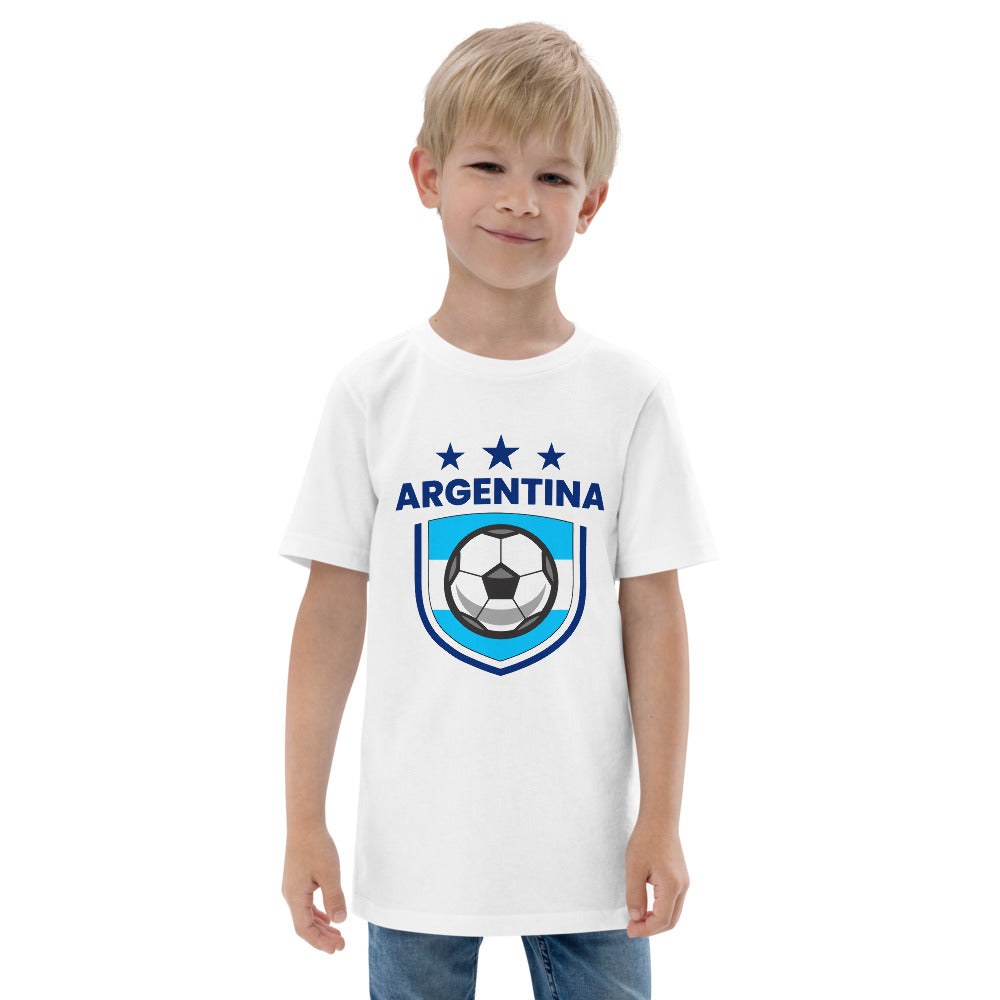 Retro Argentina Soccer Team Football Fan Country Argentinian Flag Youth Jersey T-Shirt