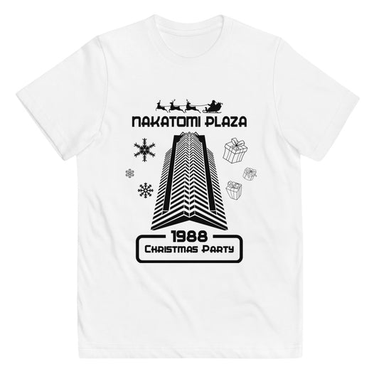 Funny Nakatomi Plaza Christmas Party Parody Joke Youth Jersey T-Shirt