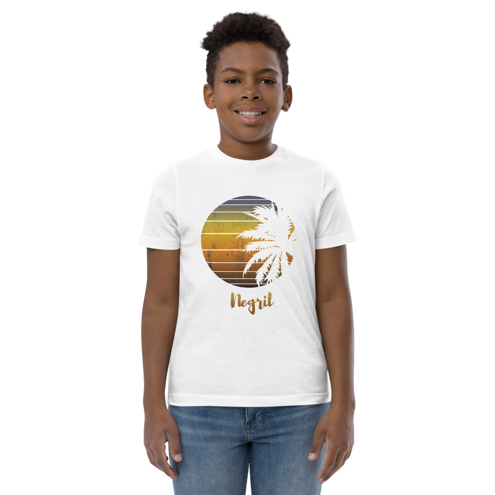 Retro Negril Jamaica Beach Palm Tree Vacation Souvenir Youth Jersey T-Shirt