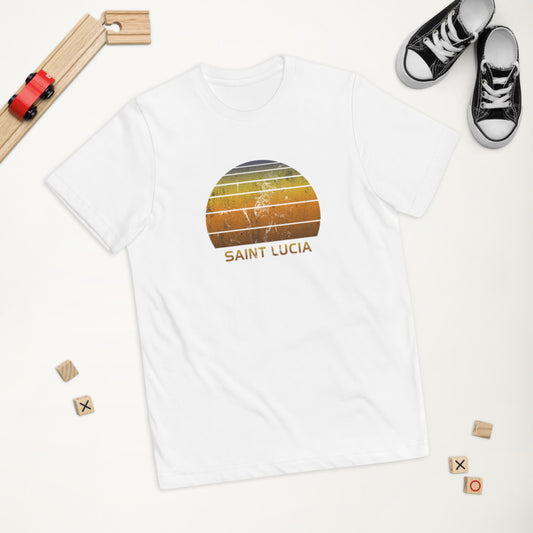 Retro Saint Lucia Beach Vacation Souvenir Youth Jersey T-Shirt