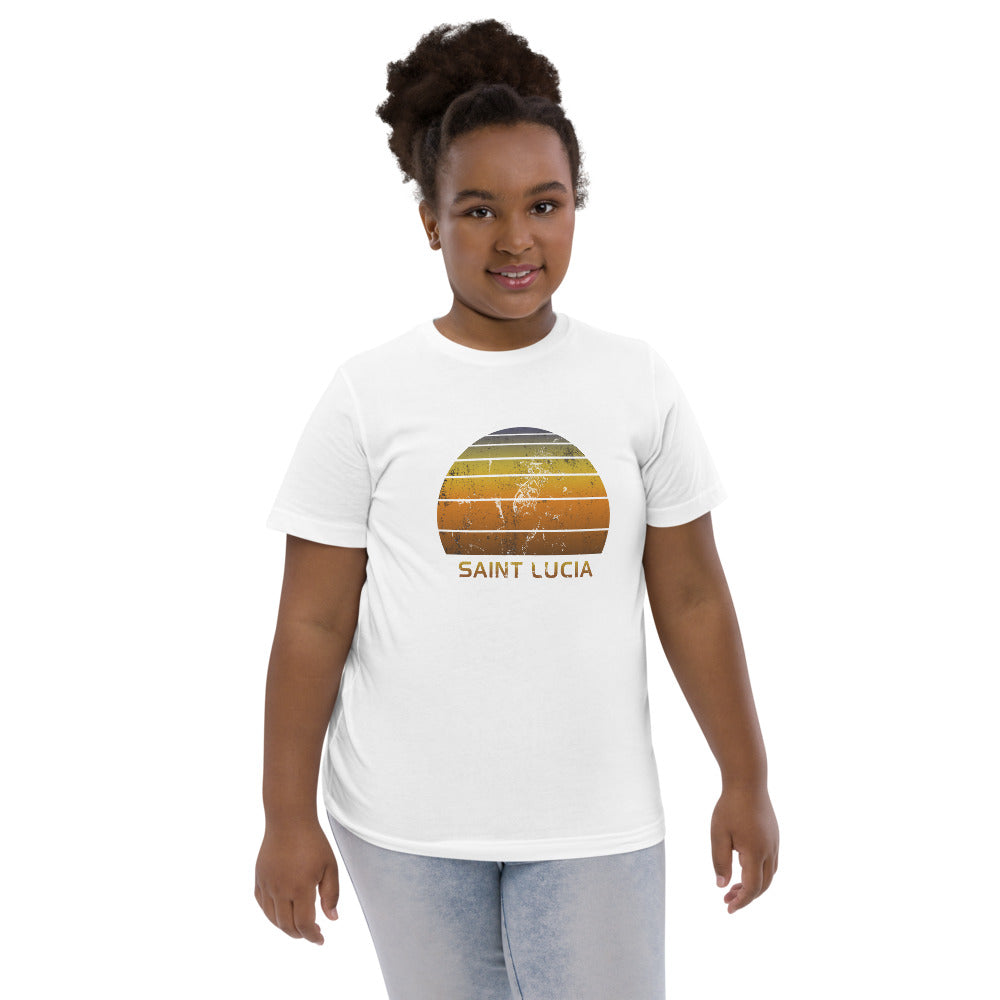 Retro Saint Lucia Beach Vacation Souvenir Youth Jersey T-Shirt