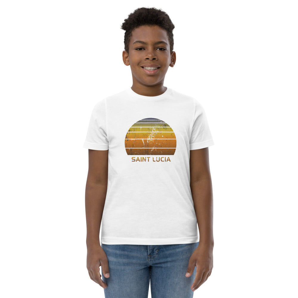Retro Saint Lucia Beach Vacation Souvenir Youth Jersey T-Shirt