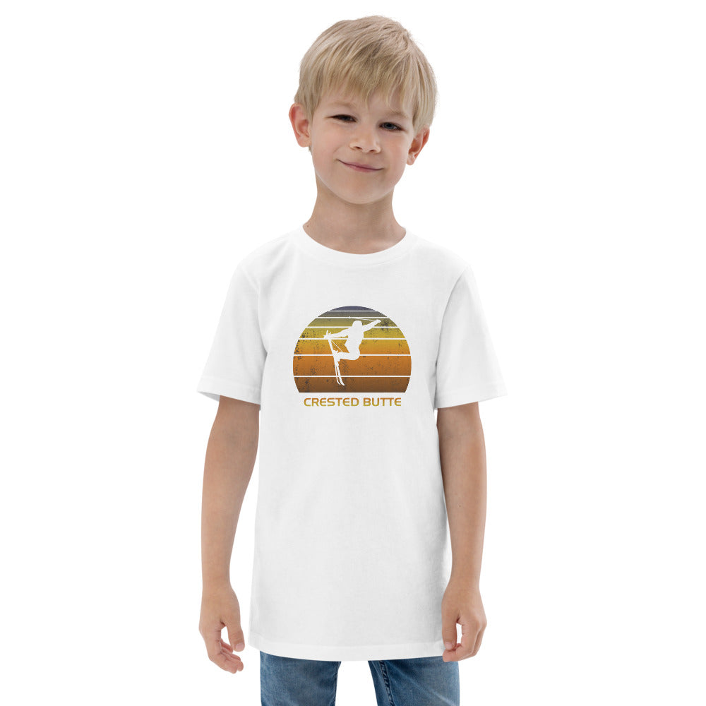 Cool Retro Crested Butte Colorado Skiing Ski Fan Youth Jersey T-Shirt