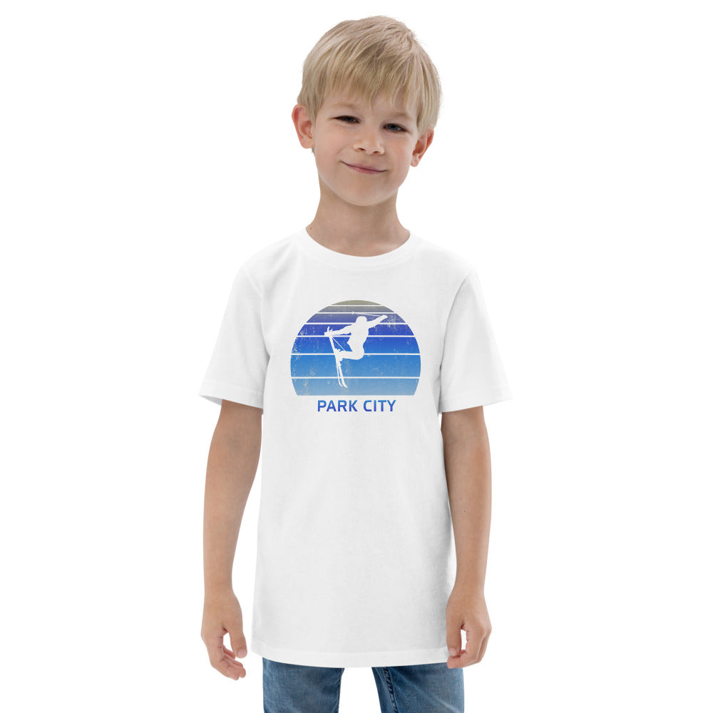 Retro Park City Utah Skiing Fan Youth Jersey T-Shirt