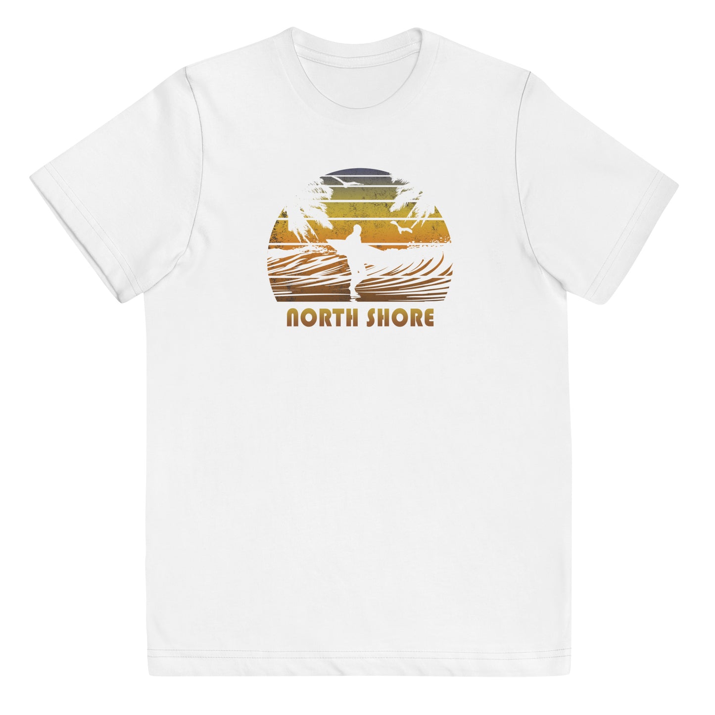 Retro North Shore Oahu Hawaii Surfing Fan Surfer Beach Sunset Youth Jersey T-Shirt