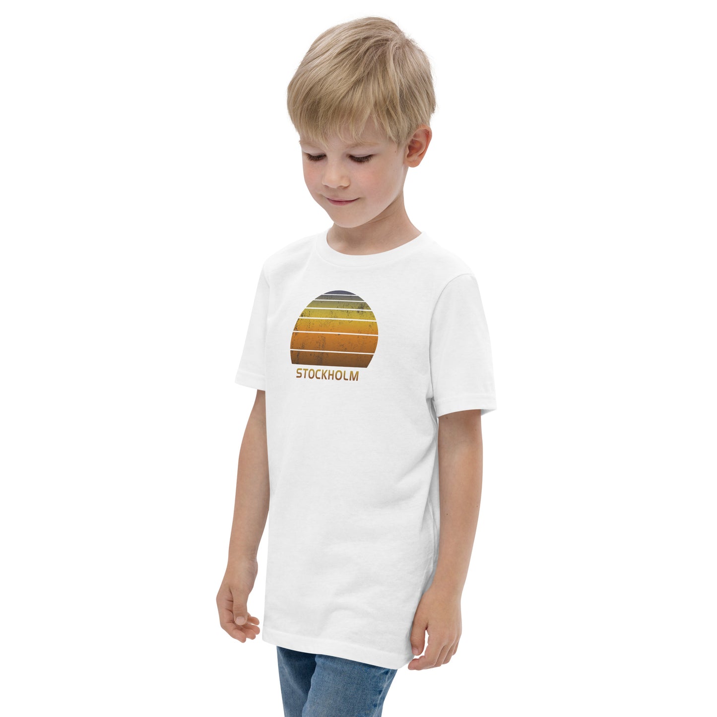 Retro Stockholm Sweden Vacation Souvenir Youth Jersey T-Shirt