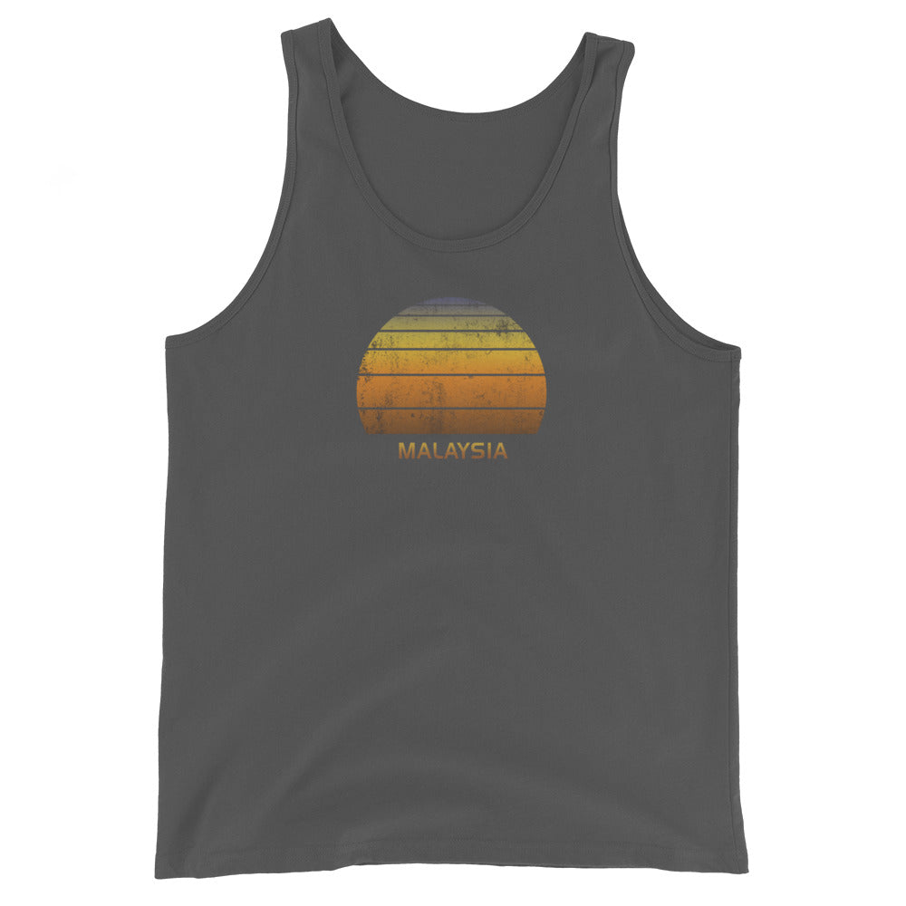 Retro Malaysia Vintage Sunset Vacation Souvenir Unisex Tank Top