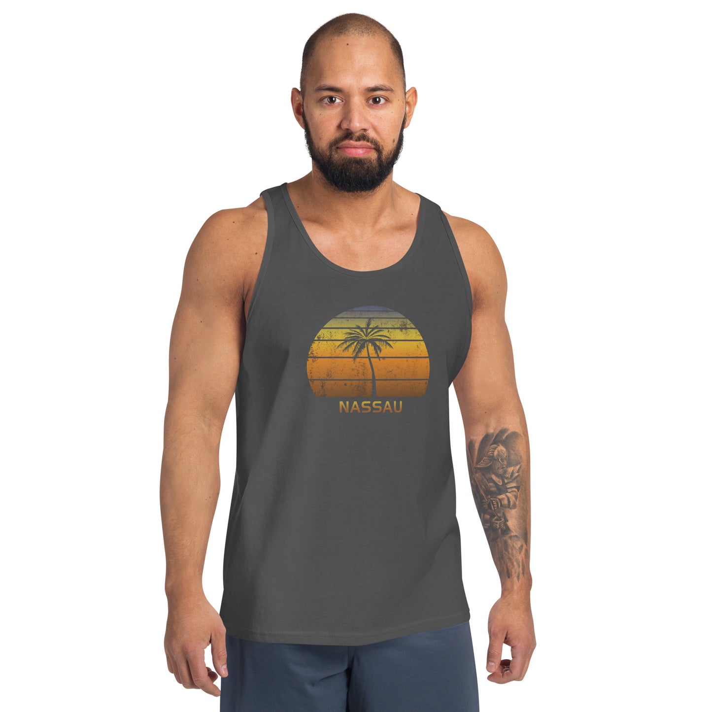 Retro Nassau Bahamas Vintage Sunset Beach Vacation Souvenir Unisex Tank Top