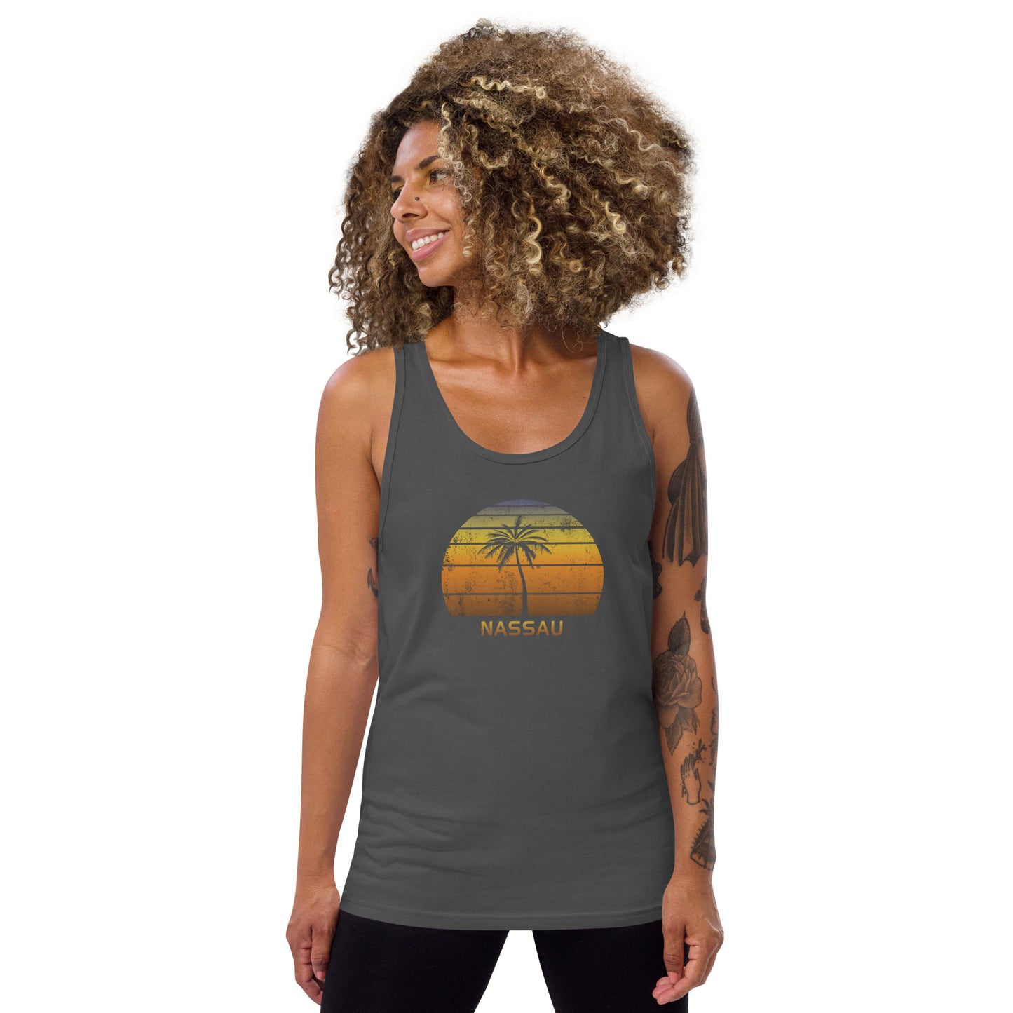 Retro Nassau Bahamas Vintage Sunset Beach Vacation Souvenir Unisex Tank Top