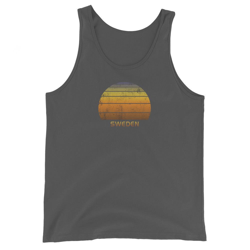 Retro Sweden Vintage Sunset Vacation Souvenir Unisex Tank Top