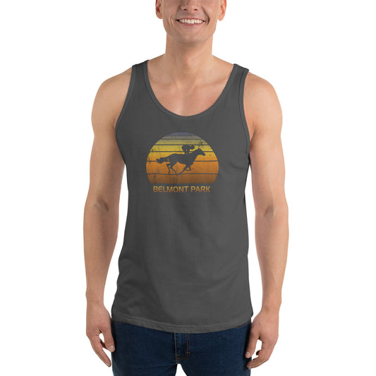 Retro Belmont Horse Racing Track Derby Fan Unisex Tank Top