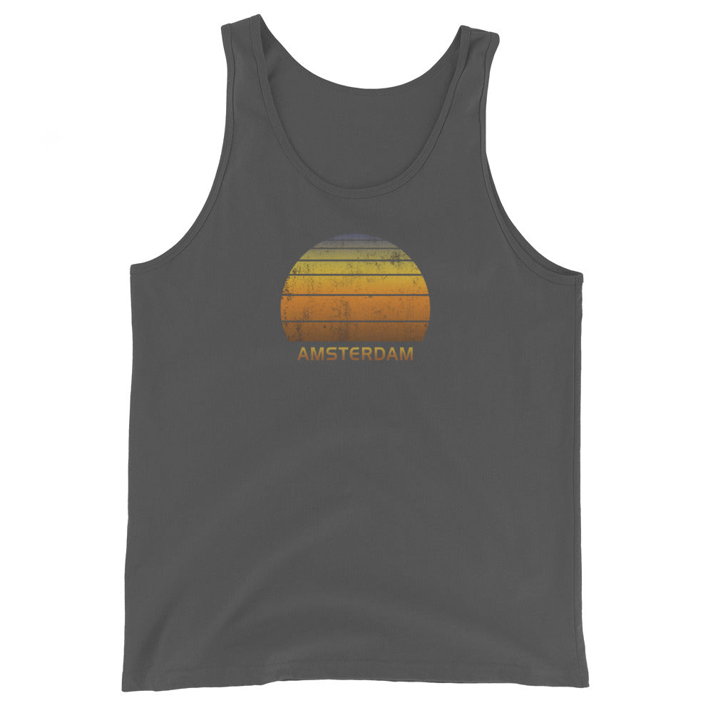 Retro Amsterdam Vintage Sunset Vacation Souvenir Unisex Tank Top