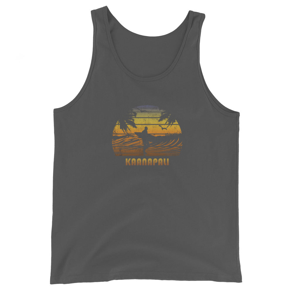 Retro Kaanapali Maui Hawaii Surfing Fan Surfer Beach Sunset Souvenir Unisex Tank Top