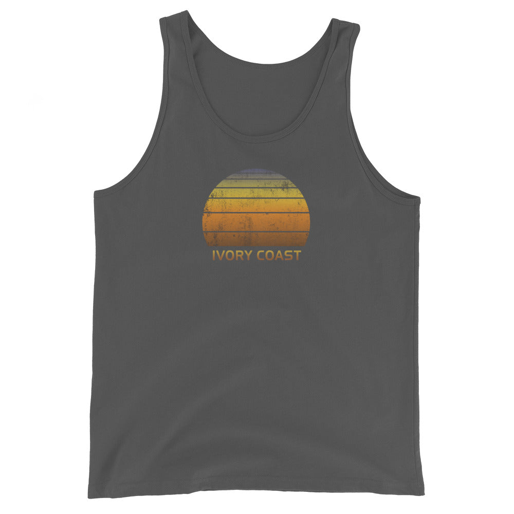 Retro Ivory Coast Africa Vintage Sunset Vacation Souvenir Unisex Tank Top