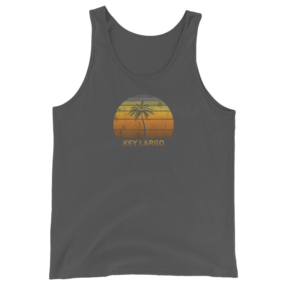 Retro Key Largo Florida Unisex Tank Top Vintage Sunset Beach Vacation Souvenir