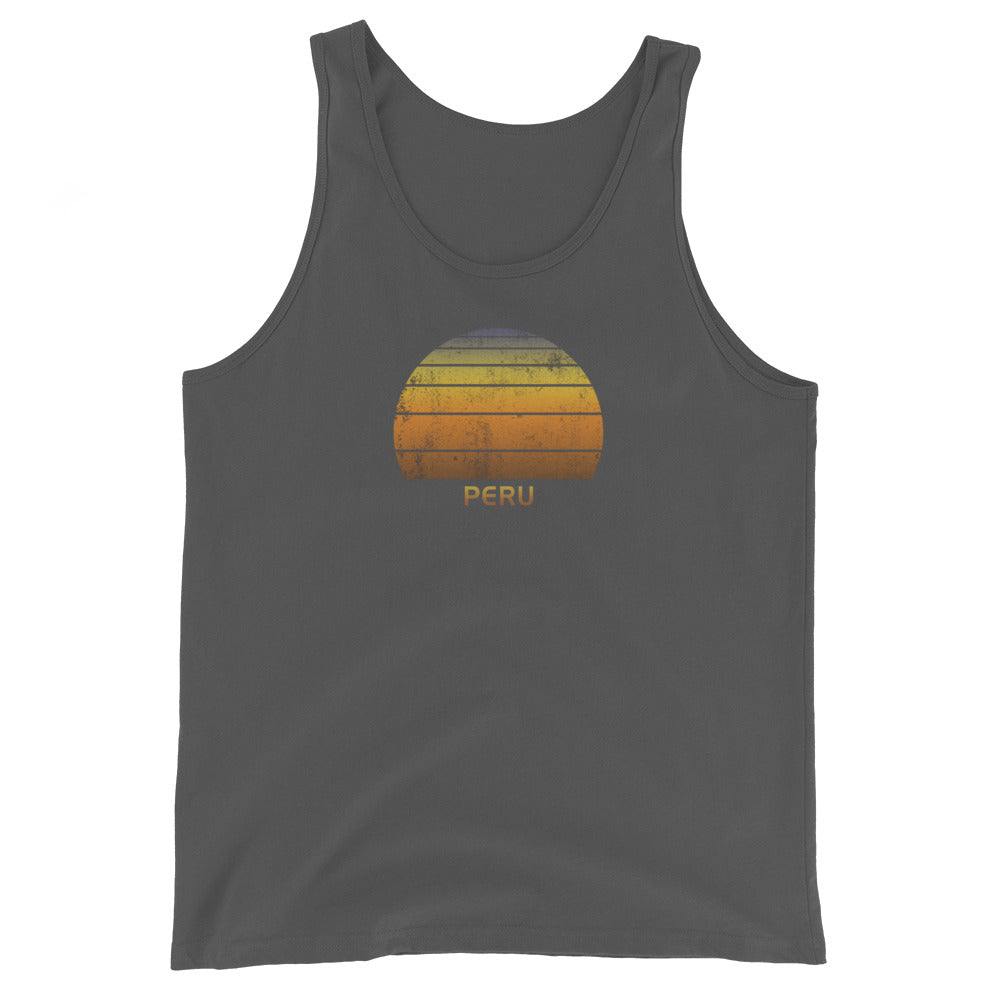 Retro Peru Vintage Sunset Vacation Souvenir Unisex Tank Top