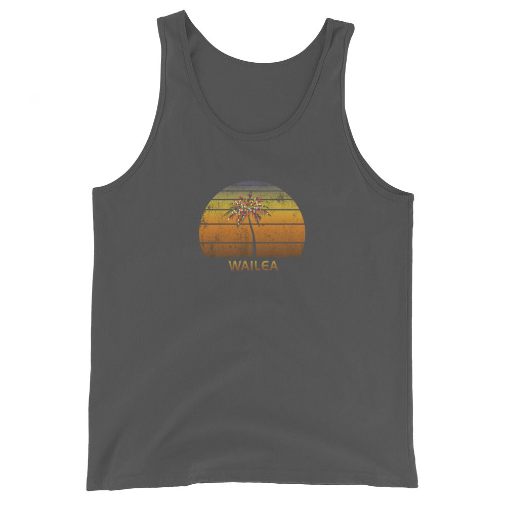 Retro Wailea Maui Hawaii Unisex Tank Top Christmas Family Vacation Souvenir Sunset Beach