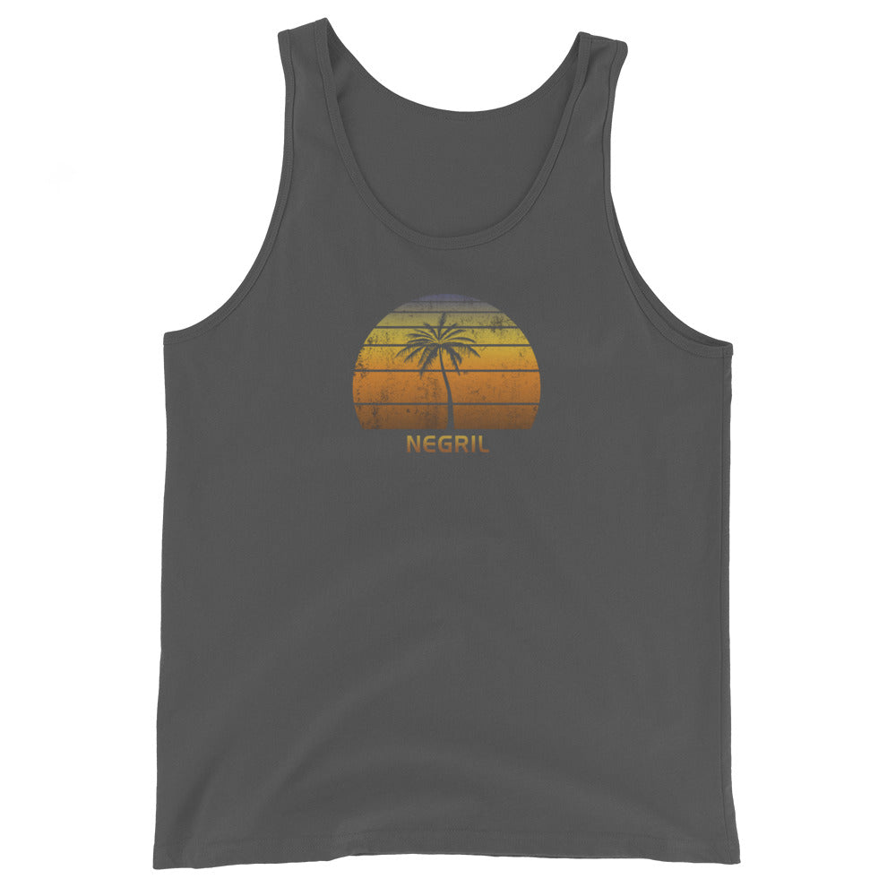 Retro Negril Jamaica Unisex Tank Top Vintage Sunset Beach Vacation Souvenir