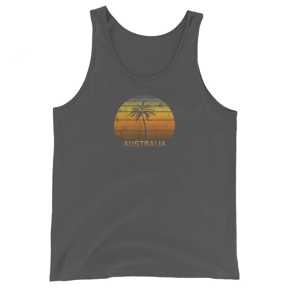 Retro Australia Vintage Sunset Beach Vacation Souvenir Unisex Tank Top