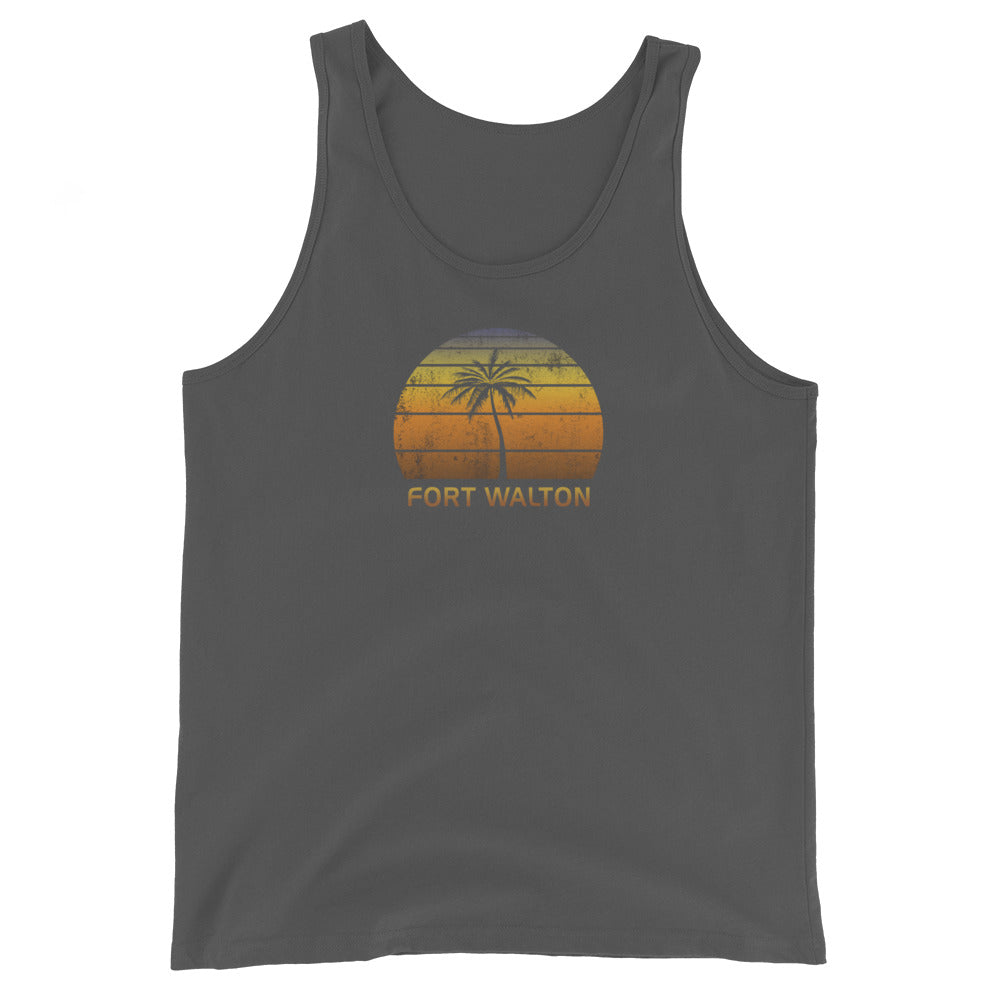 Retro Fort Walton Florida Unisex Tank Top Vintage Sunset Beach Vacation Souvenir