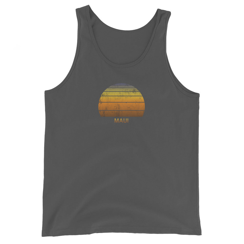 Retro Maui Hawaii Vintage Sunset Vacation Souvenir Unisex Tank Top