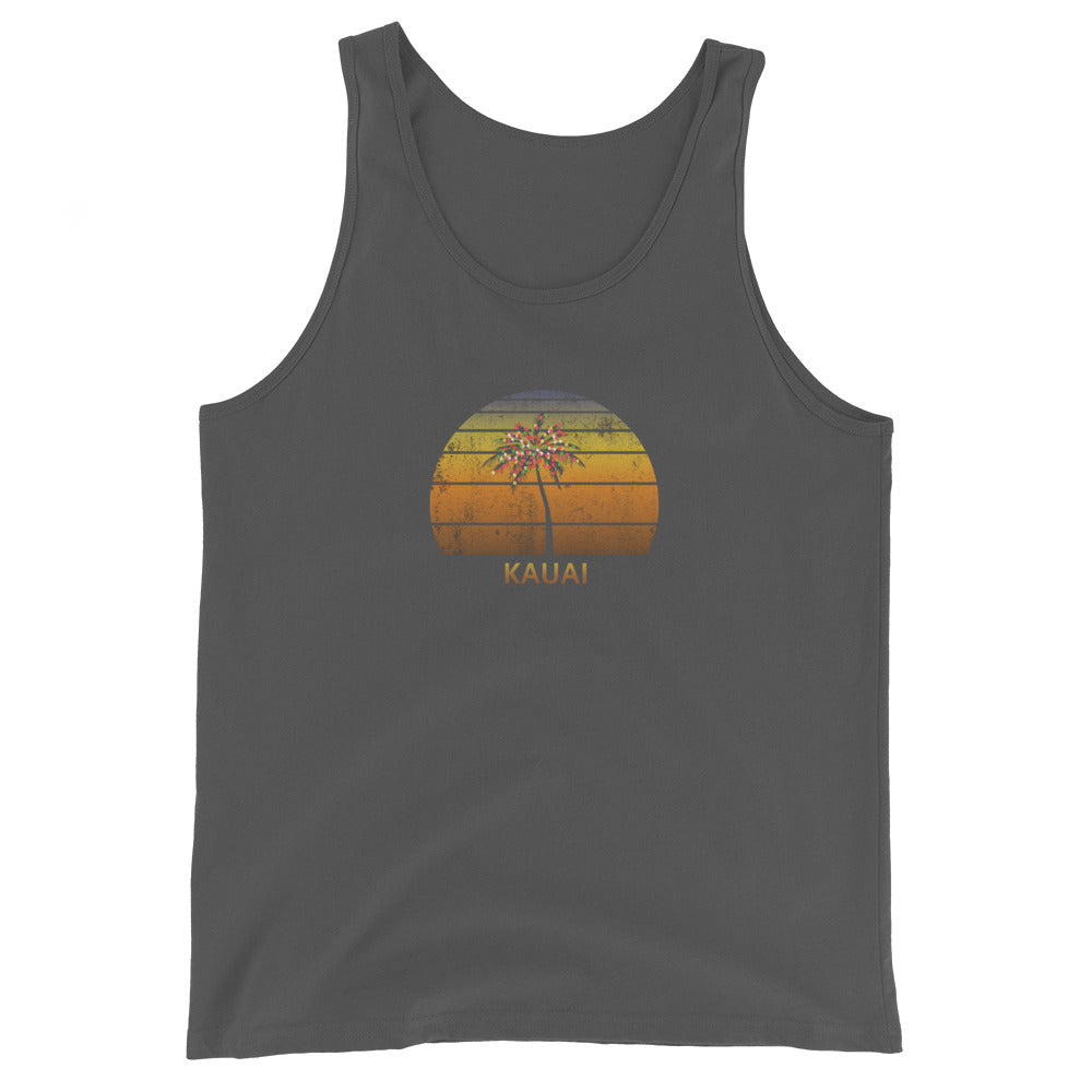 Retro Kauai Hawaii Unisex Tank Top Christmas Family Vacation Souvenir Sunset Beach