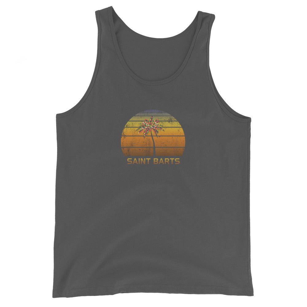 Retro Saint Barts Unisex Tank Top Christmas Family Vacation Souvenir Sunset