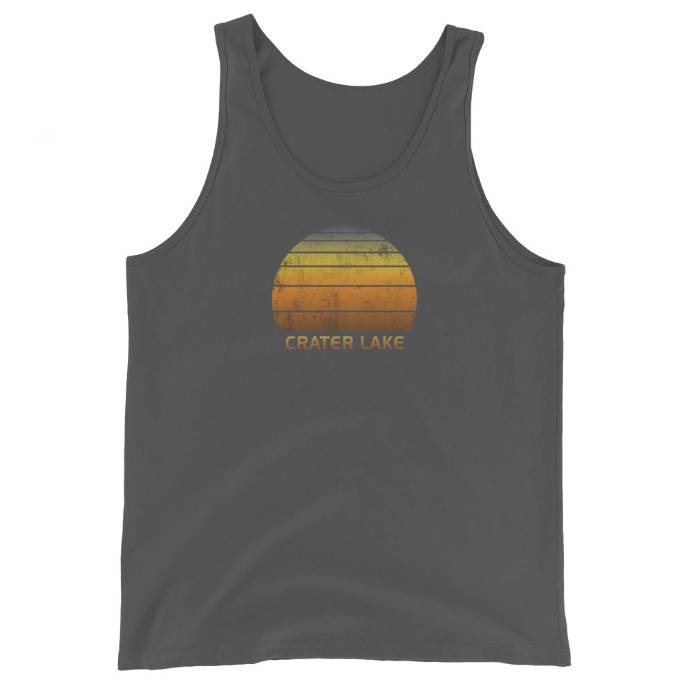 Retro Crater Lake Oregon Vintage Sunset Vacation Souvenir Unisex Tank Top