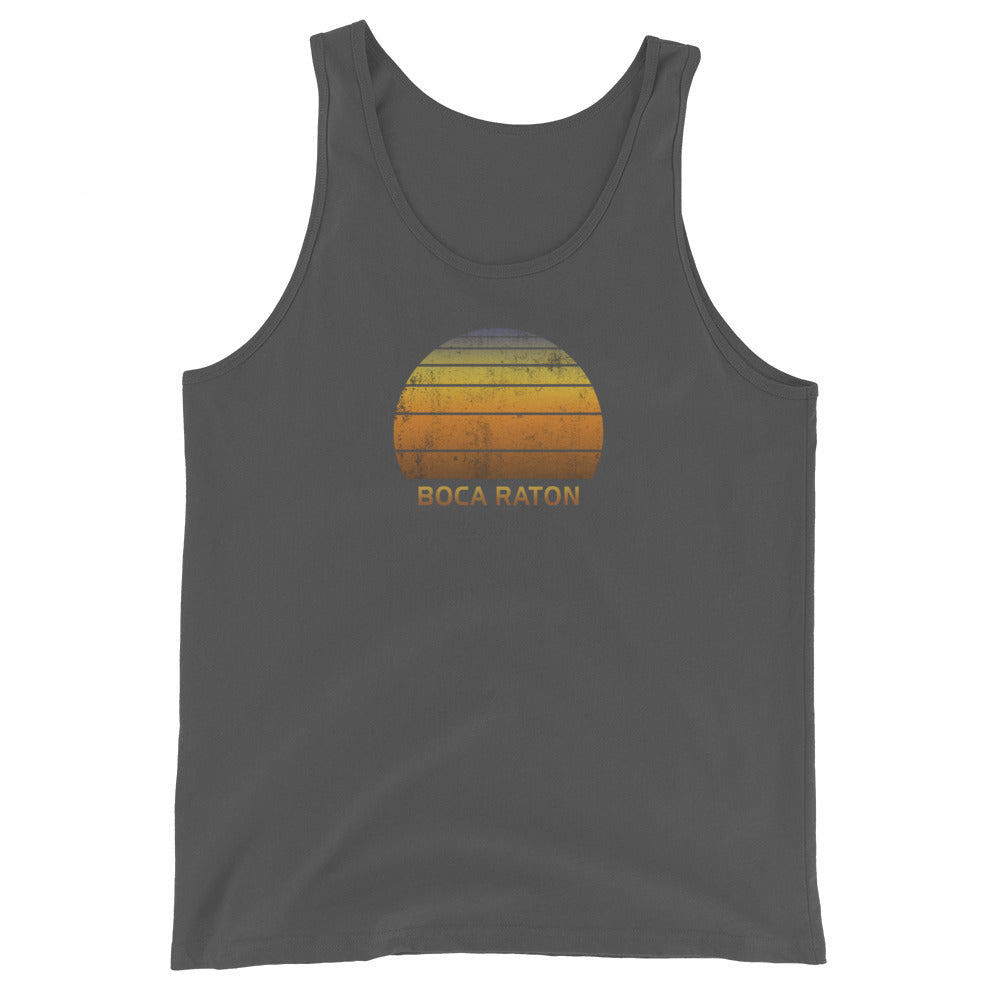 Retro Boca Raton Florida Vintage Sunset Vacation Souvenir Unisex Tank Top