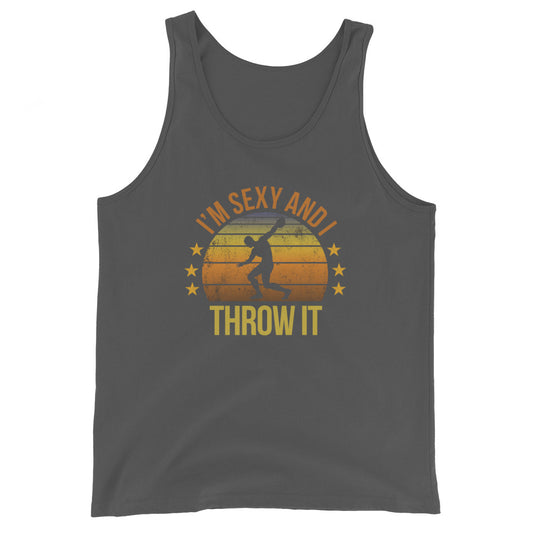 Funny Discus Throwing Thrower Unisex Tank Top Athlete Track Quote Joke Sarcastic