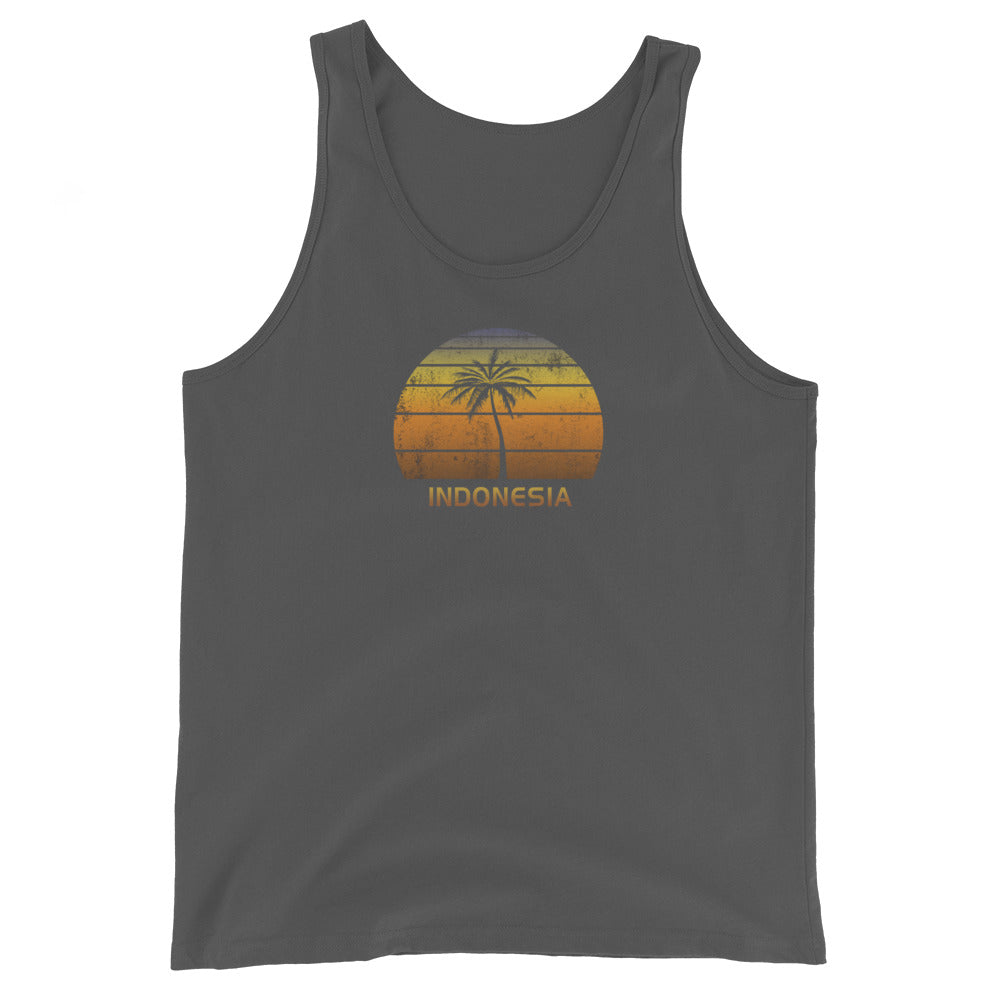 Retro Indonesia Vintage Sunset Beach Vacation Souvenir Unisex Tank Top