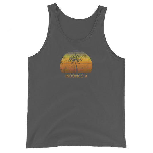 Retro Indonesia Vintage Sunset Beach Vacation Souvenir Unisex Tank Top