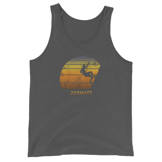 Retro Zermatt Switzerland Rock Climbing Fan Bouldering Climber Unisex Tank Top