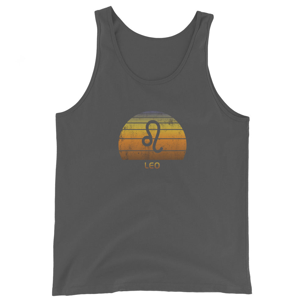 Leo Zodiac Sign Symbol Astrology Retro Birthday Gift Present Unisex Tank Top