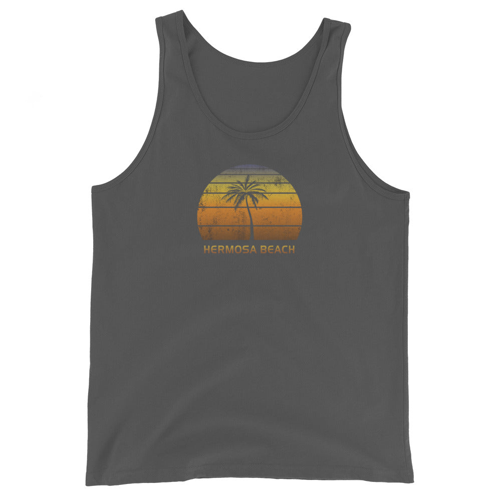 Retro Hermosa Beach California Unisex Tank Top Vintage Sunset Vacation Souvenir