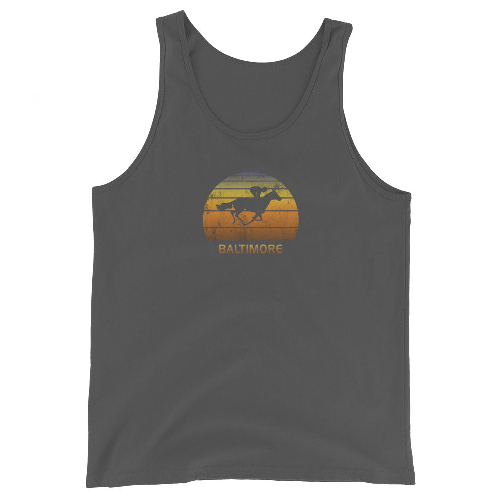 Horse Vintage Racing Baltimore Unisex Tank Top Fan Horses Race Track Cool