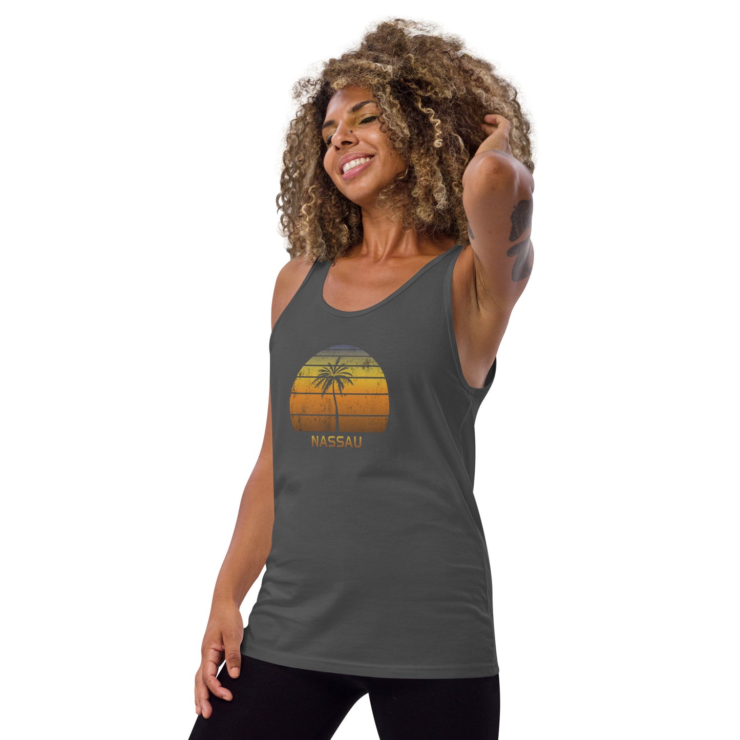 Retro Nassau Bahamas Vintage Sunset Beach Vacation Souvenir Unisex Tank Top