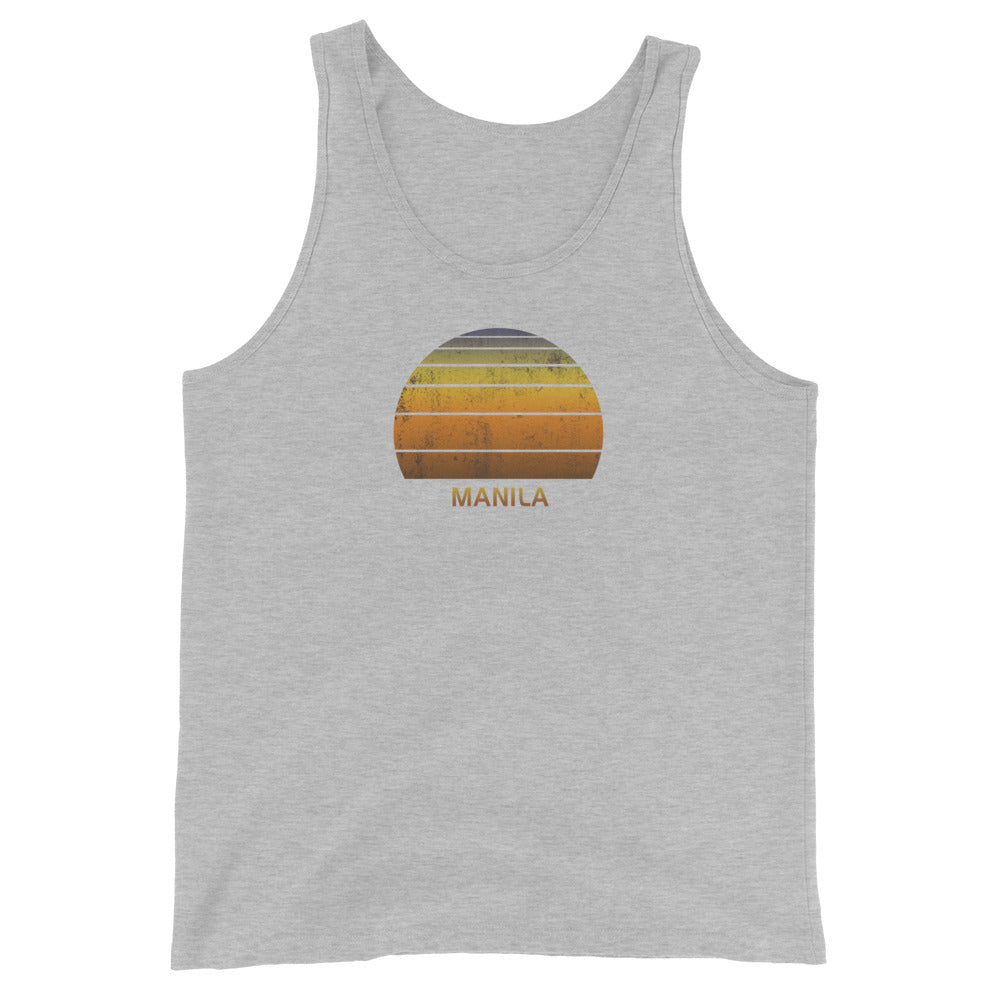 Retro Manila Philippines Vintage Sunset Vacation Souvenir Unisex Tank Top