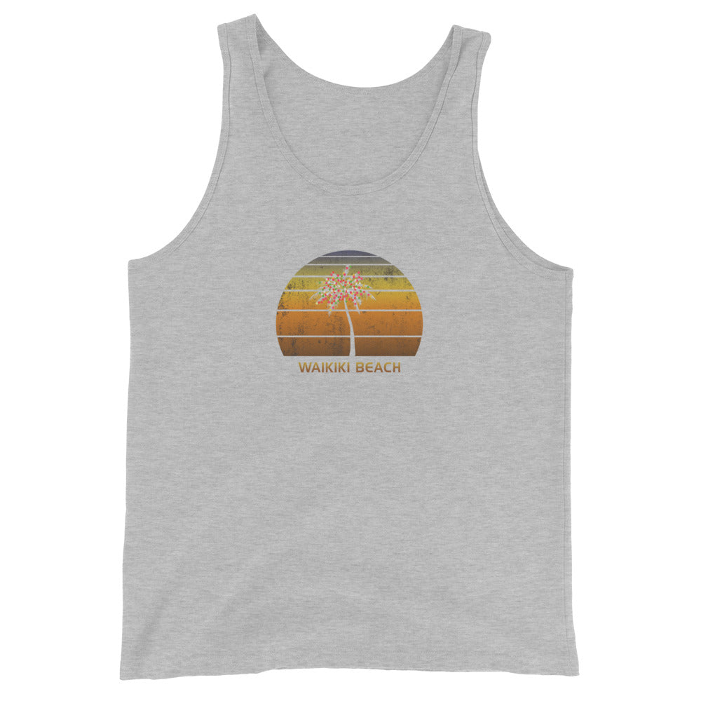 Waikiki Beach Oahu Hawaii Fan Christmas Vacation Souvenir Unisex Tank Top