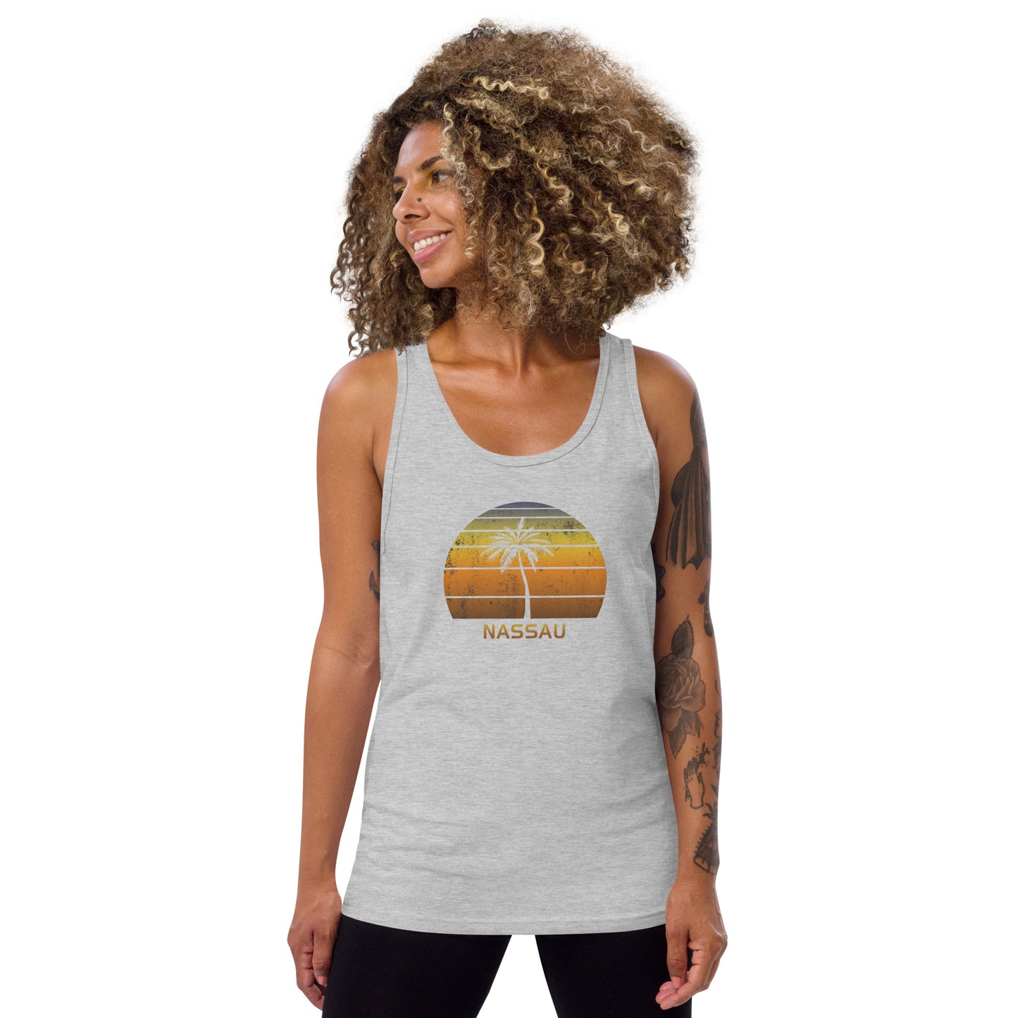 Retro Nassau Bahamas Vintage Sunset Beach Vacation Souvenir Unisex Tank Top