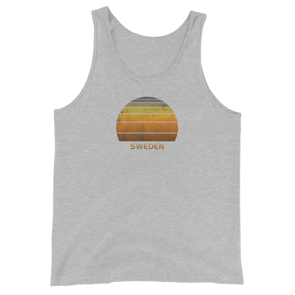 Retro Sweden Vintage Sunset Vacation Souvenir Unisex Tank Top