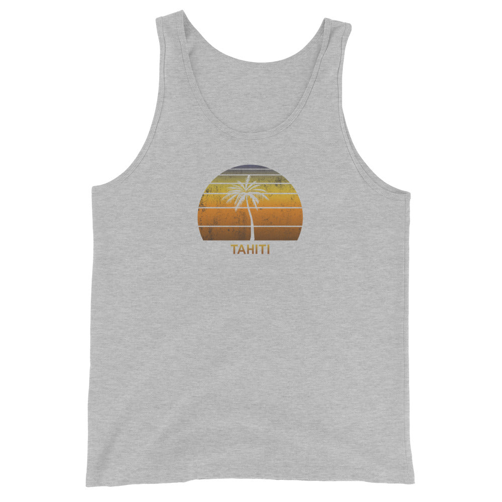 Retro Tahiti French Polynesia Vintage Sunset Beach Vacation Souvenir Unisex Tank Top