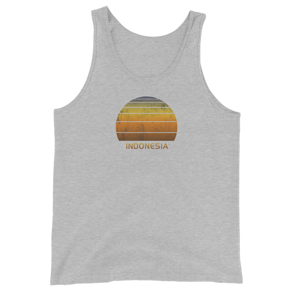 Retro Indonesia Vintage Sunset Vacation Souvenir Unisex Tank Top