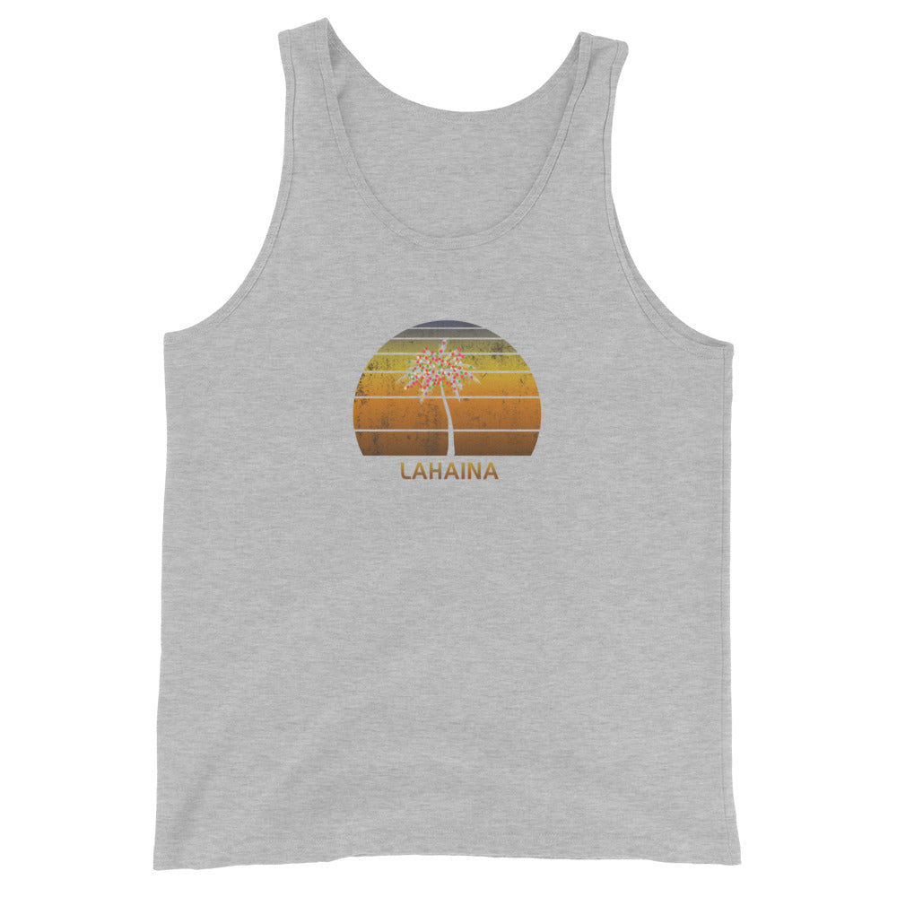 Retro Lahaina Maui Hawaii Christmas Family Vacation Souvenir Sunset Unisex Tank Top