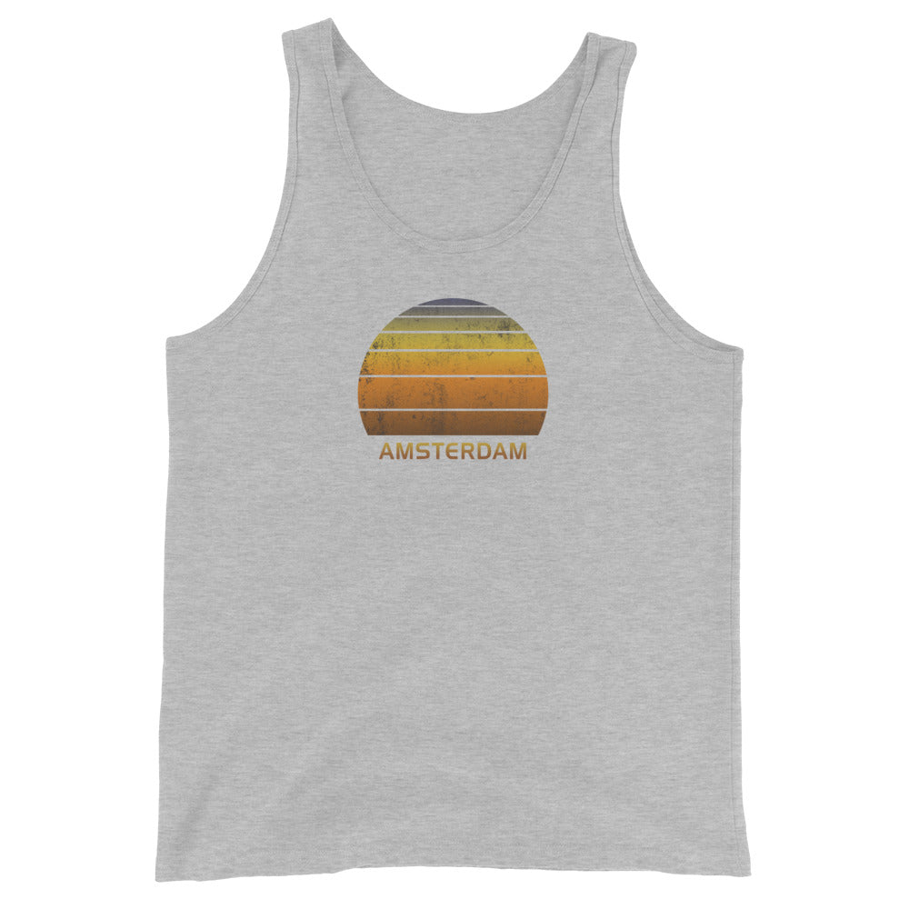 Retro Amsterdam Vintage Sunset Vacation Souvenir Unisex Tank Top