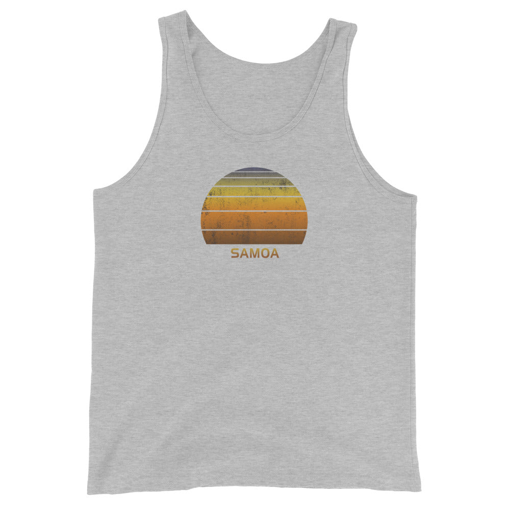 Retro Samoa Vintage Sunset Vacation Souvenir Unisex Tank Top