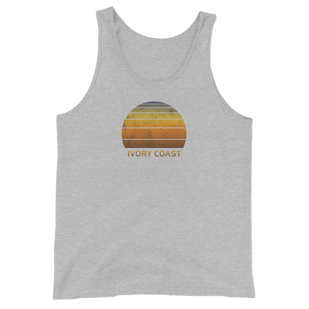 Retro Ivory Coast Africa Vintage Sunset Vacation Souvenir Unisex Tank Top