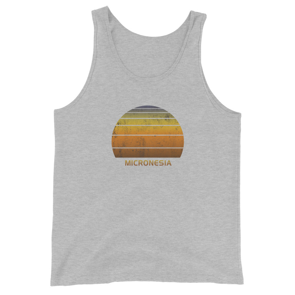 Retro Micronesia Sunset Vintage Native Vacation Souvenir Unisex Tank Top