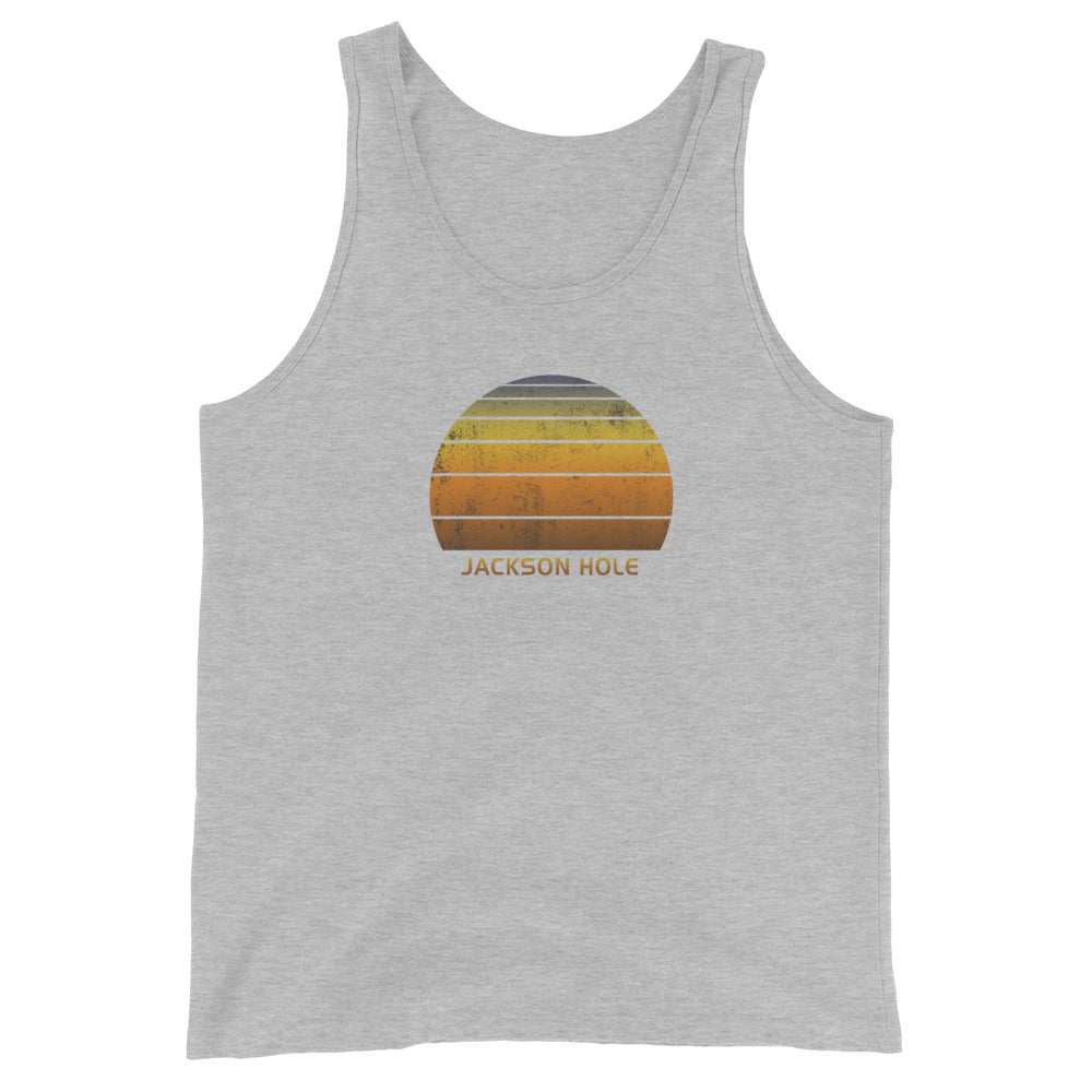 Retro Jackson Hole Wyoming Vintage Sunset Vacation Souvenir Unisex Tank Top